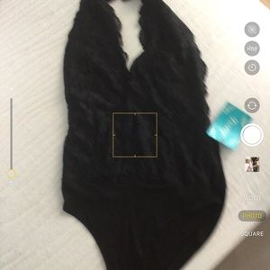 NWT Gorgeous black lace bodysuit.  Totally backless!